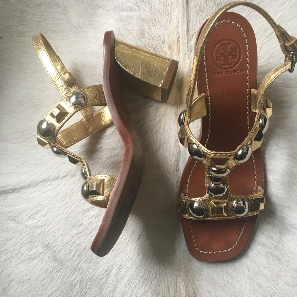 Tory Burch gold sandals